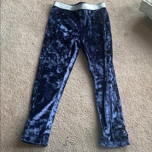 Girls velour leggings navy size 6